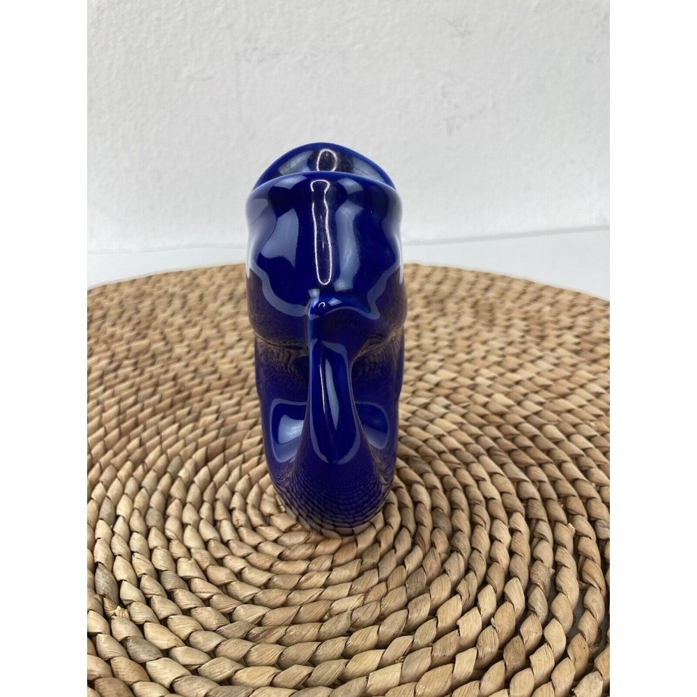 *Vintage Blue Ceramic Gurgle Pot Jug Glug Glug 3 1/2" H Small Mini Collectible - Picture 4 of 8
